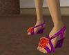 wedge  purple heels