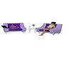 couch cofee purple silve