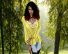 Yellow Lace Poet Shirt
