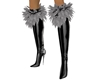 Grey Feather Black Boots