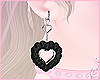 Heart Earrings Black