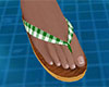 Green Flip Flops Plaid M