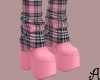 A| Plaid Boots Pink