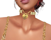 GOLD 'F' HEART COLLAR