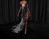 black/silver gown