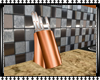 Copper/Slvr Knives Block