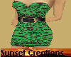 Belted green minidress