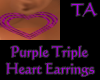 Purple Triple Hearts