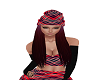 plaid red hat with hair