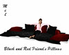 Black Red Pillows poses