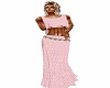 Romantic pink knit dress