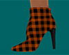Orange Plad Ankle Boot F