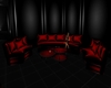 Sleek red sofa