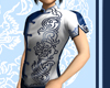 Chinese silk top BLUE
