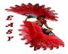 EASY Red Burlesque Fans