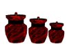 red and black jars