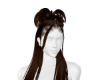 brown bun up hair