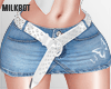 Blue Denim Skirt + Belt