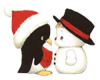 penguin and snowman
