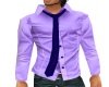 Lavender open neck shirt