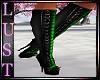green/Blk stiletto boots