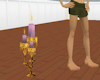 purple candle/gold stand