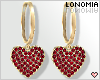 Gold Ruby Hearts
