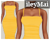 i| Ruched Dress Yellow