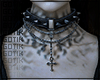 spiked choker w/ crosses