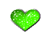 green heart sparkle glas