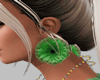 Green Rose Earrings