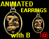 !@ Anim. earrings W/ "B"