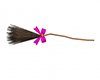 Witch broom pink bow
