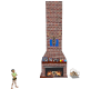 brick fireplace