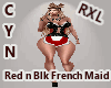 RXL Red  Blk French Maid