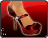 *PM* red satin shoe