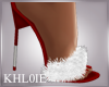 K red white fur heels