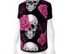 skulls pink flower