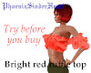 Bright red ruffle top