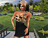 Leopard Skin Black Dress