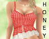 *h* Gingham Top Red