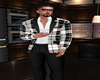 CASUAL WHITE PLAID SUIT