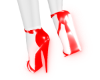 red bright female shoes