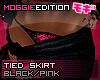 ME|TiedSkirt|Black/Pink