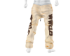 retro cream baggy pants