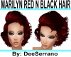 MARILYN RED N BLACK HAIR