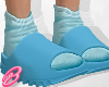 Foam Slides + Socks Blue