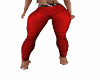 Red belted pants