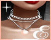 SILVER NECKLACE w PEACH