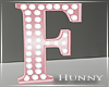 H. Pink Marquee Letter F